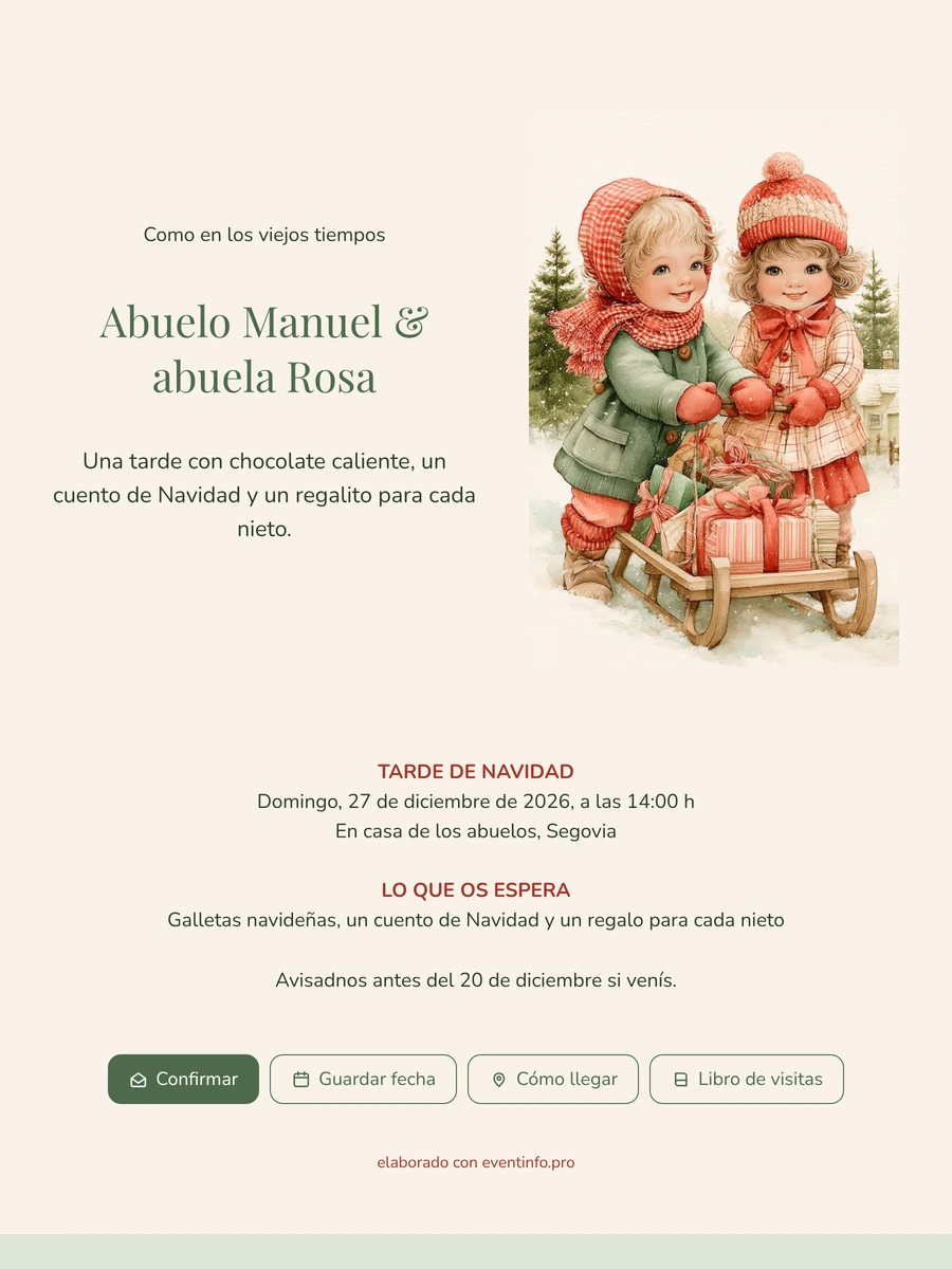 Enviar una tarjeta navideña de los abuelos