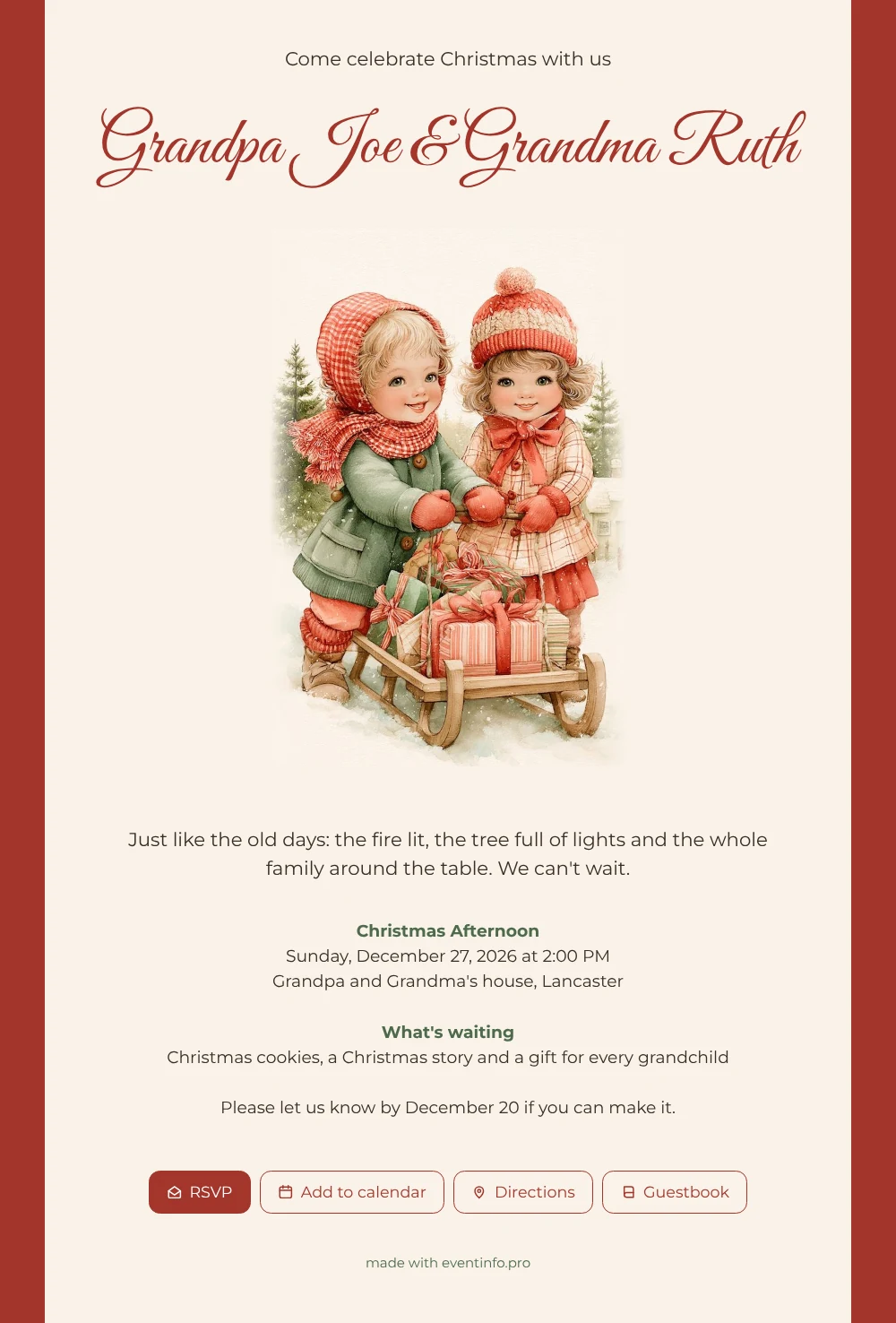 Send a vintage-style Christmas card online &ndash; example 1