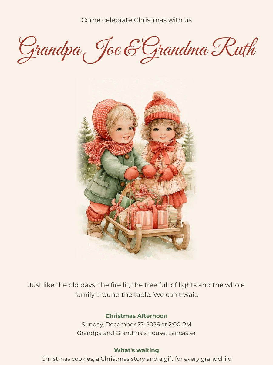 Send a vintage-style Christmas card online