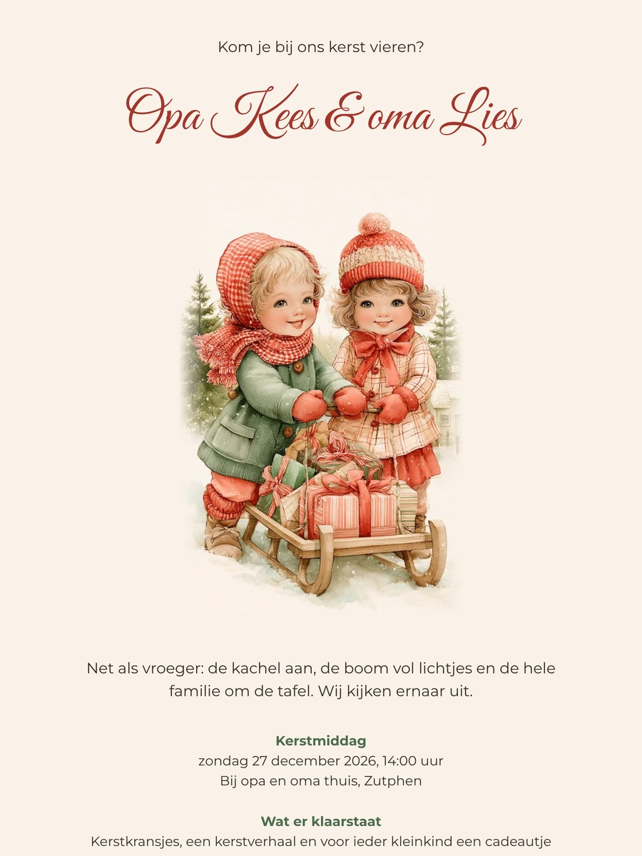 Maak een ouderwetse kerstkaart voor de familie