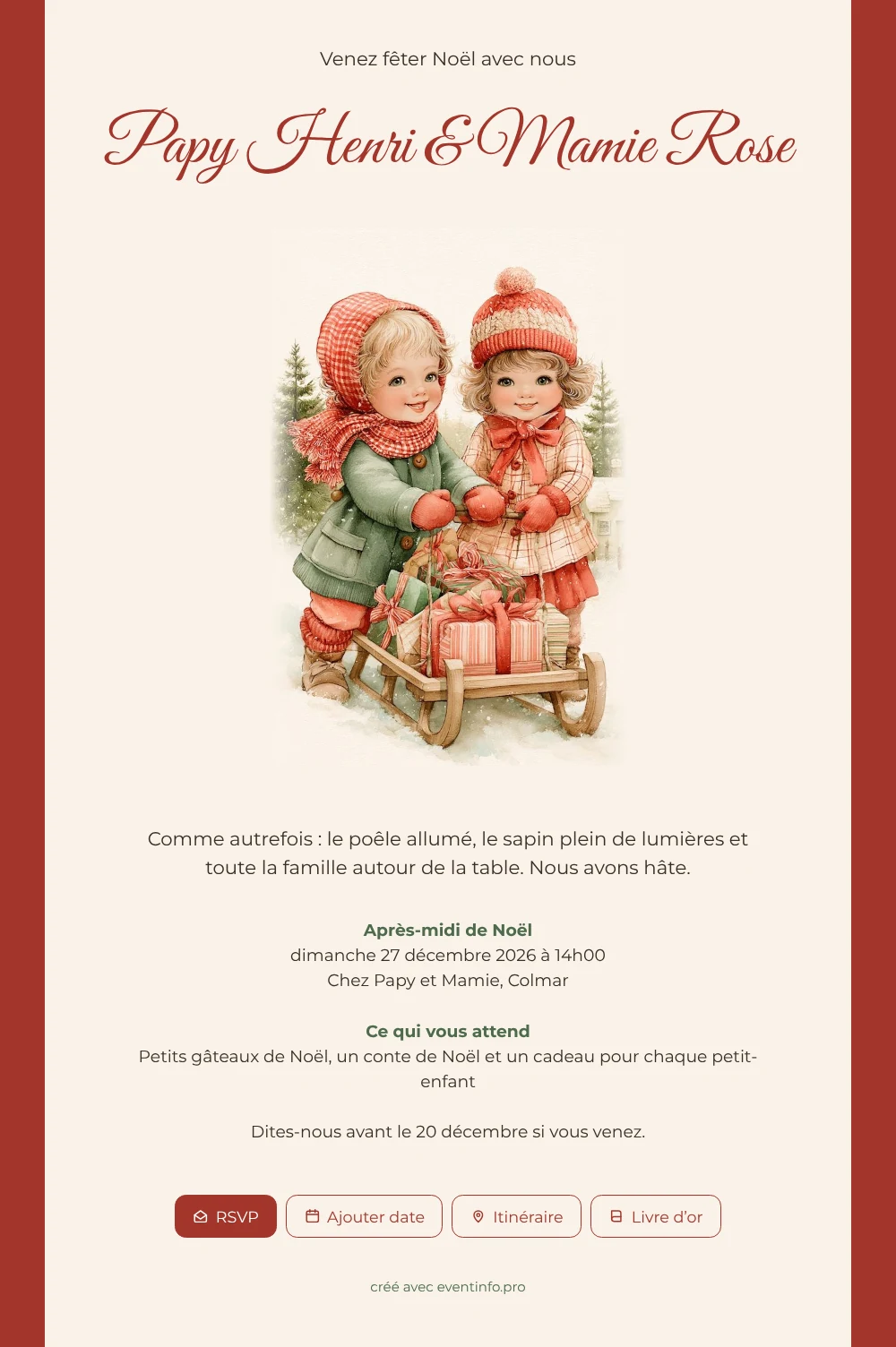 Envoyer une carte de Noël d’autrefois &ndash; exemple 1