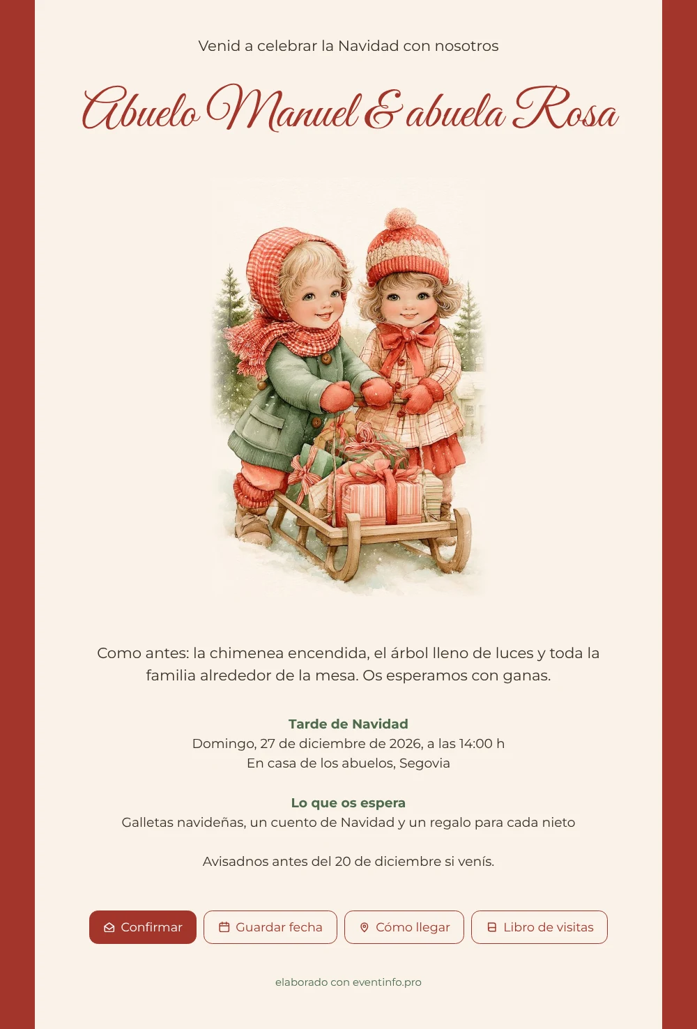 Enviar una tarjeta navideña de estilo antiguo &ndash; ejemplo 1