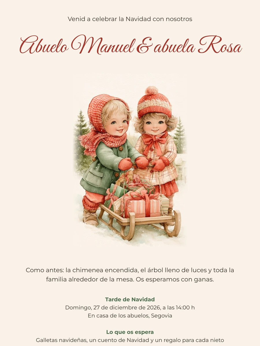 Enviar una tarjeta navideña de estilo antiguo