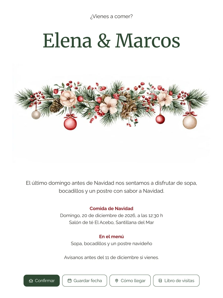 Enviar una mesa navideña con piñas
