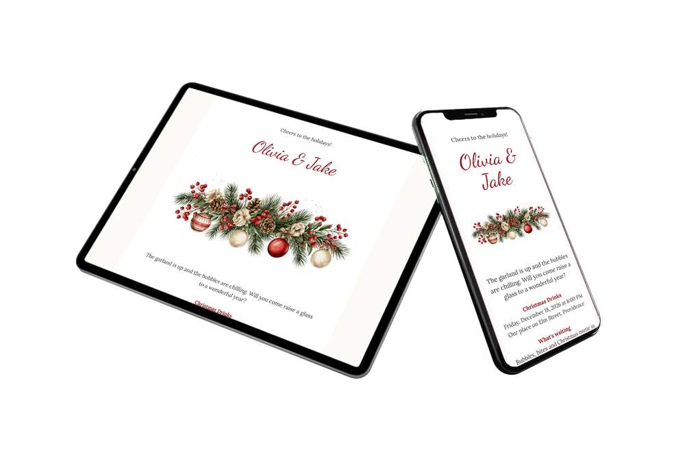 Make a bauble and berry garland card &ndash; example 2
