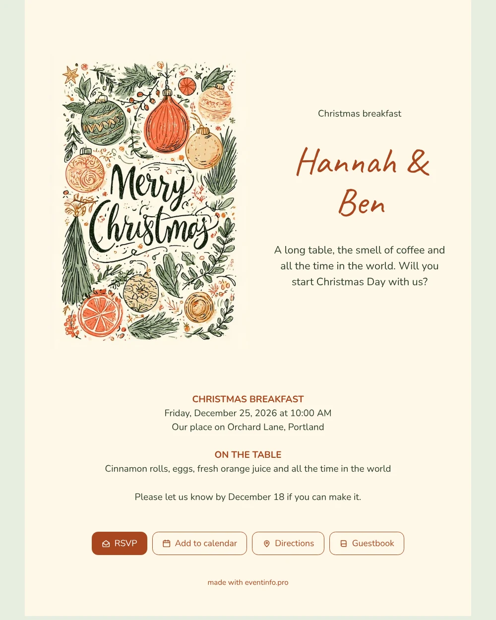 Make a Christmas morning card with baubles &ndash; example 1