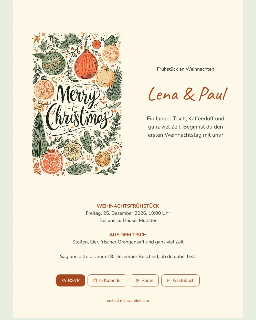 Fröhliche Weihnachtskarte mit Orangenscheibe gestalten &ndash; Beispiel 1