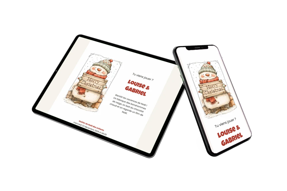 Envoyer une carte de bonhomme de neige &ndash; exemple 2
