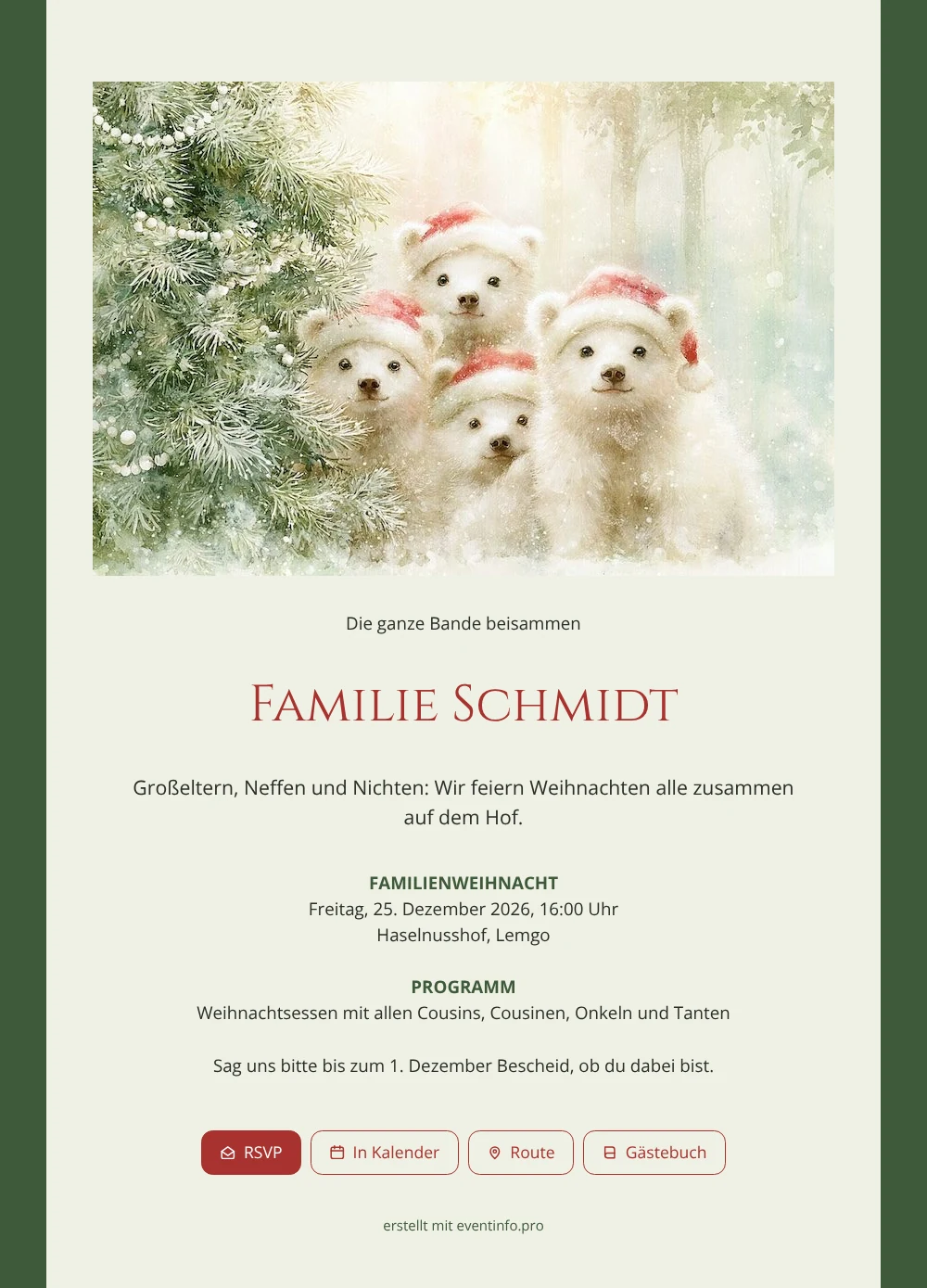 Weihnachtskarte für die große Familie gestalten &ndash; Beispiel 1