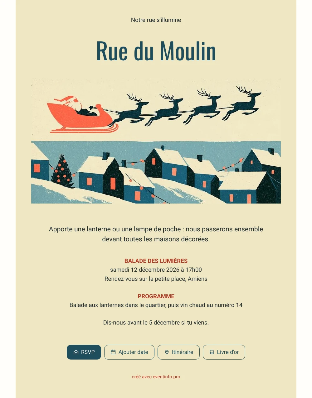 Envoyer une carte de Noël avec rennes &ndash; exemple 1