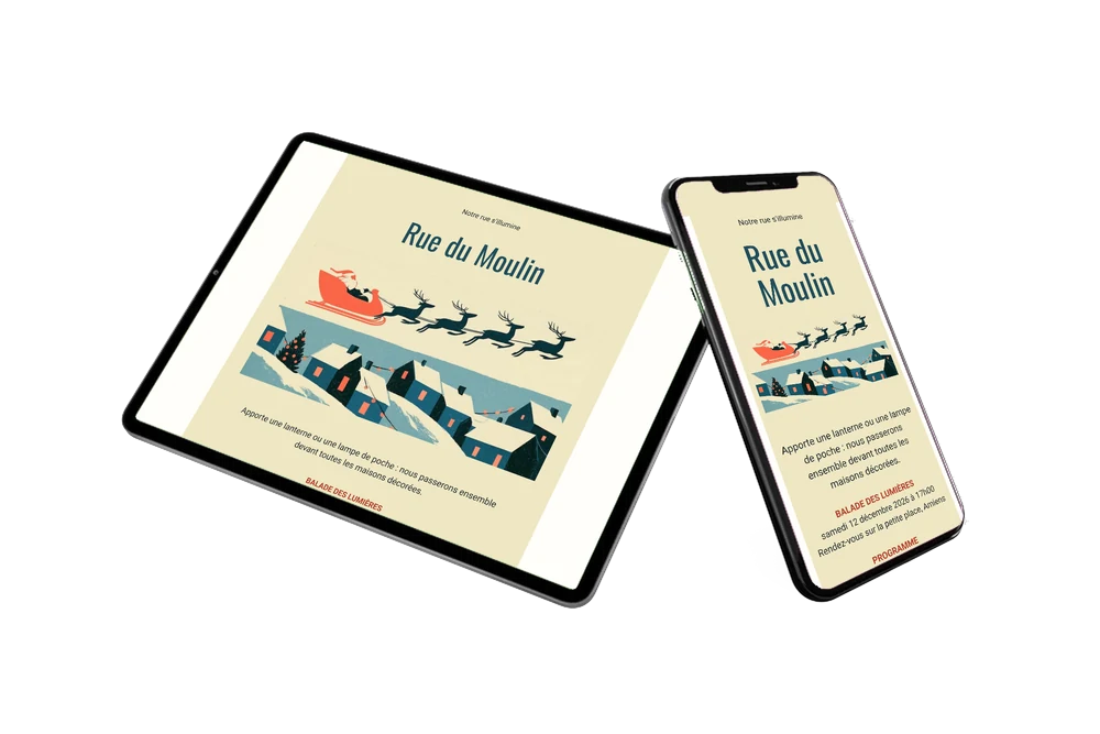 Envoyer une carte de Noël avec rennes &ndash; exemple 2