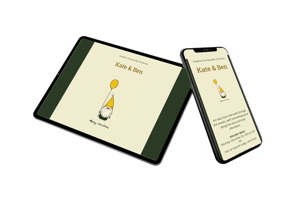 Send a gnome card for a hike &ndash; example 2