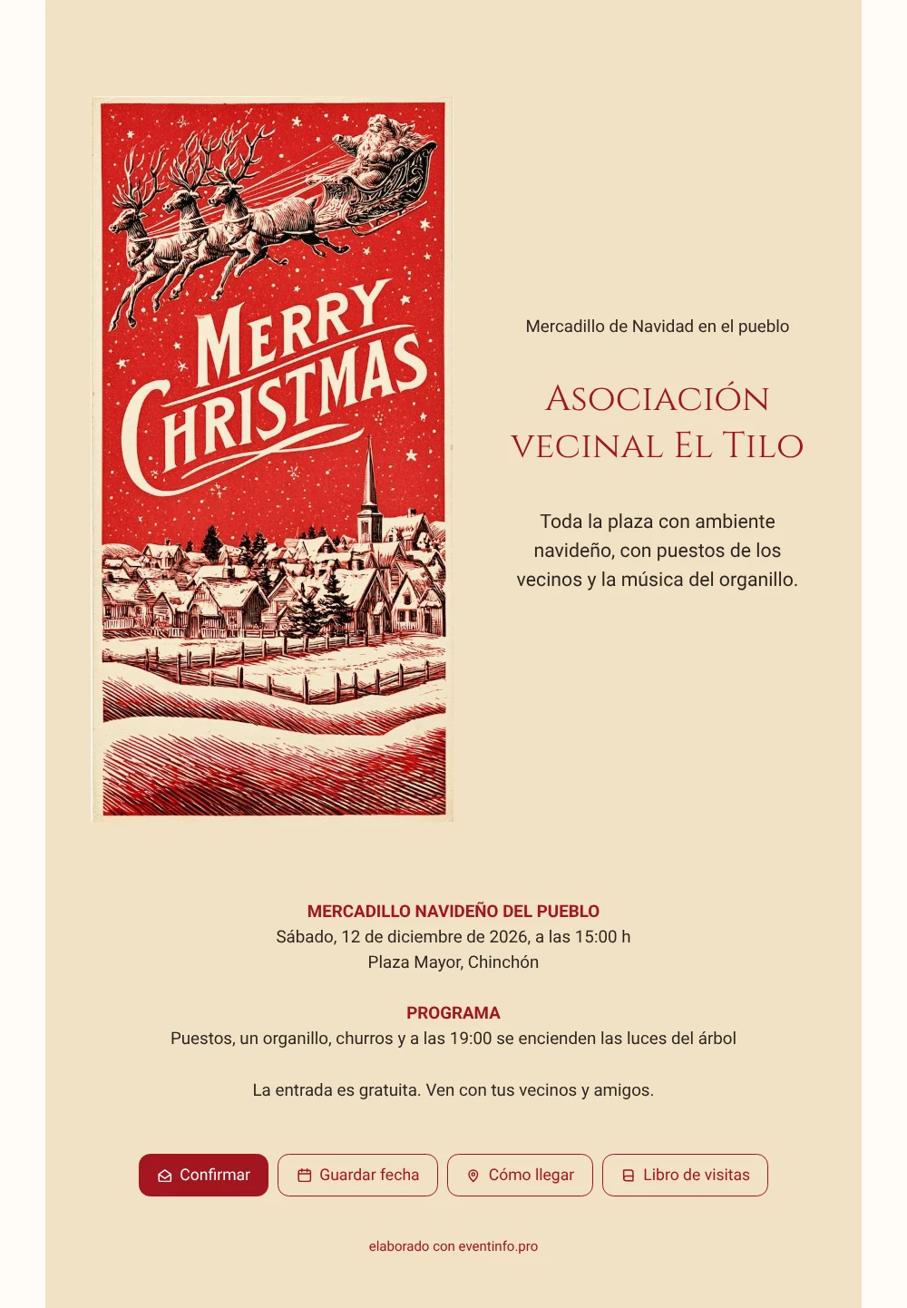 Enviar una tarjeta navideña de plaza nevada &ndash; ejemplo 1