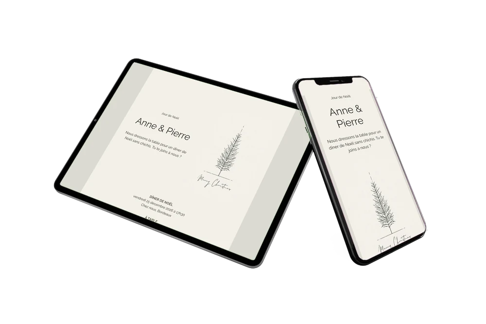 Envoyer une carte épurée pour dîner &ndash; exemple 2