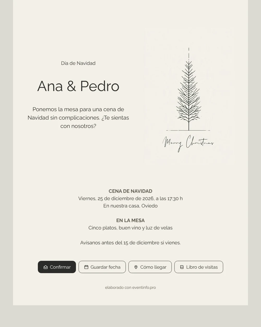 Enviar una tarjeta serena con letra manuscrita &ndash; ejemplo 1