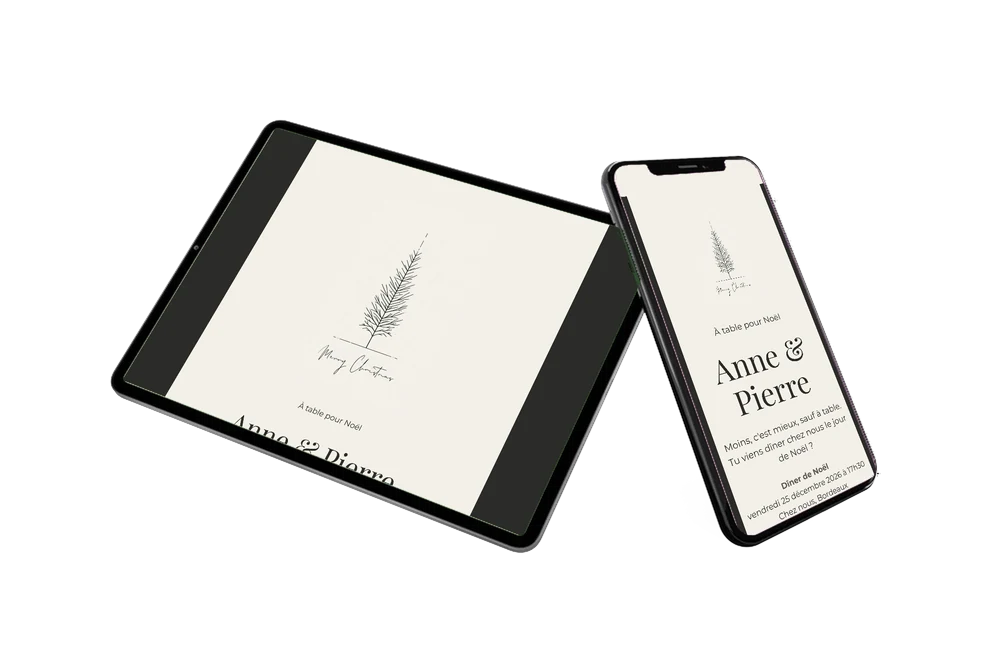 Envoyer une carte crème, cadre anthracite &ndash; exemple 2