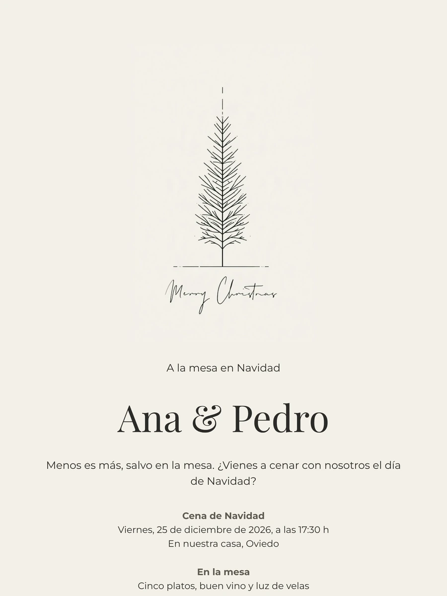 Enviar una invitación en crema y antracita
