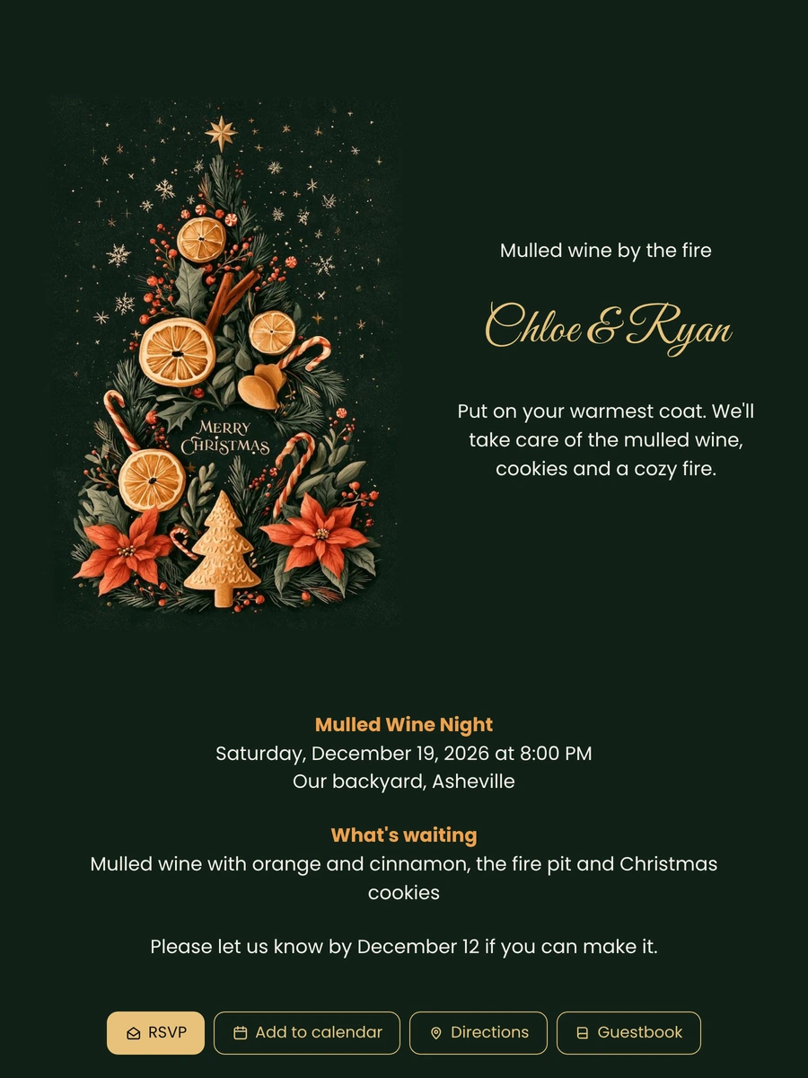 Send a cozy fire pit party invitation