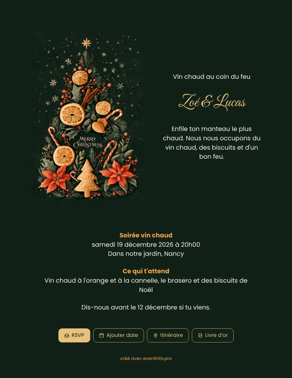 Envoyer une invitation de soirée au brasero &ndash; exemple 1