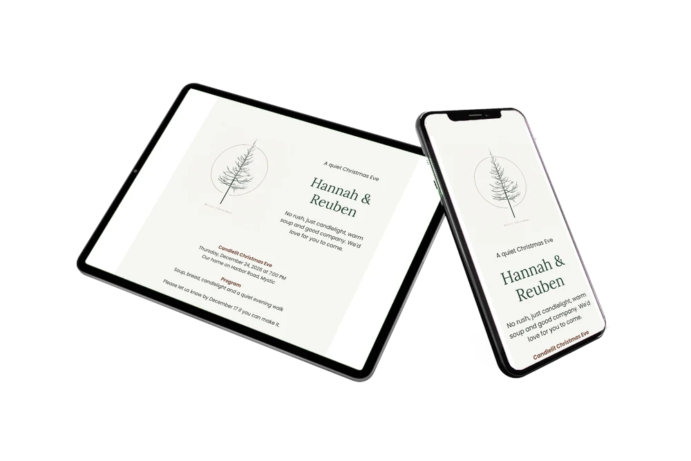 Make a candlelit Christmas Eve invitation online &ndash; example 2