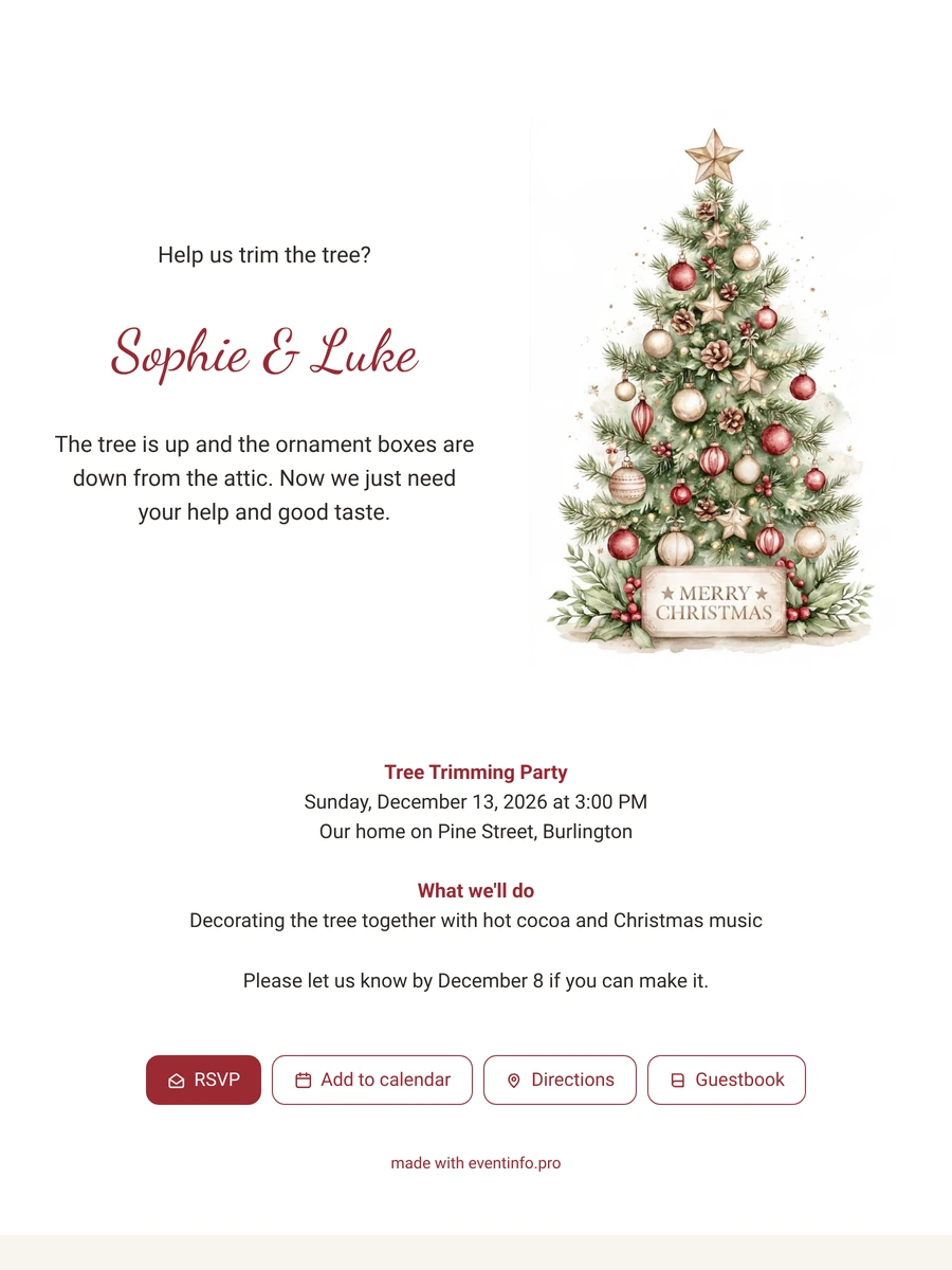 Send a festive tree decorating invitation