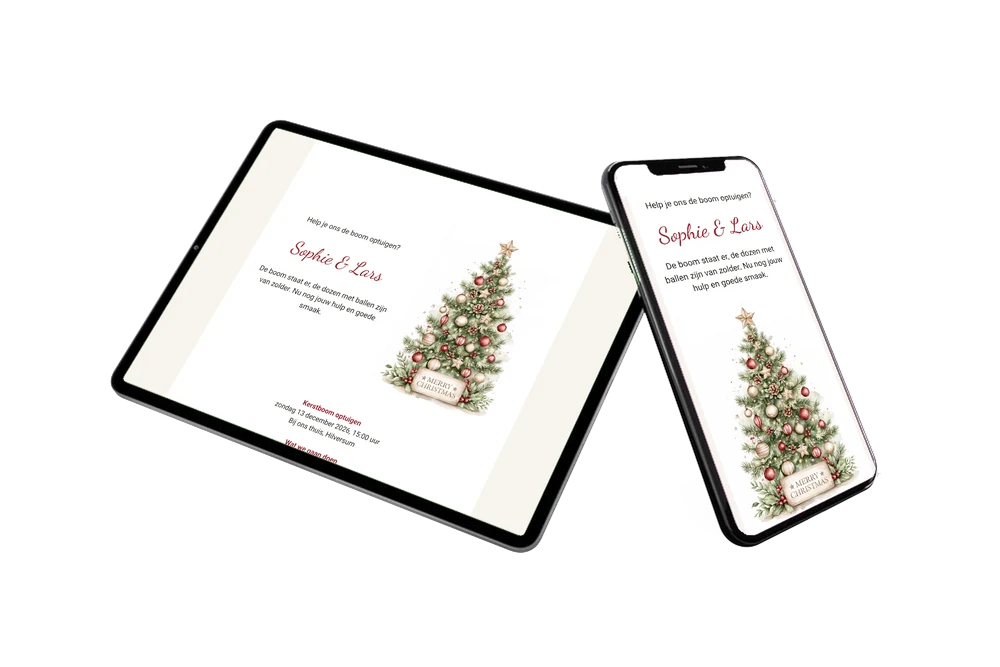 Kerstboomfeest versturen als vrolijke feestuitnodiging &ndash; voorbeeld 2