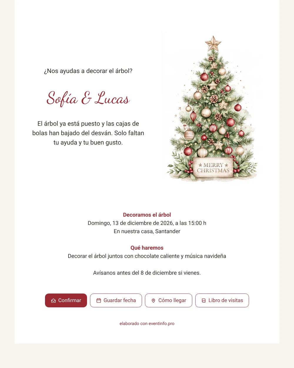 Enviar invitación de fiesta con chocolate caliente &ndash; ejemplo 1