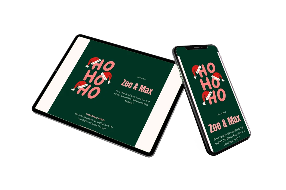 Create a dance floor Christmas party invitation &ndash; example 2