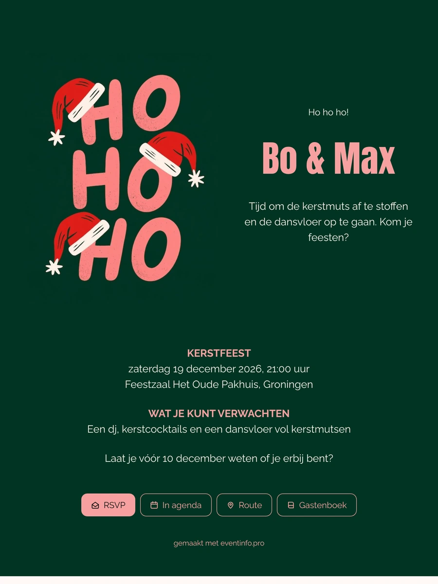 Maak een online kerstfeest uitnodiging met dansvloer