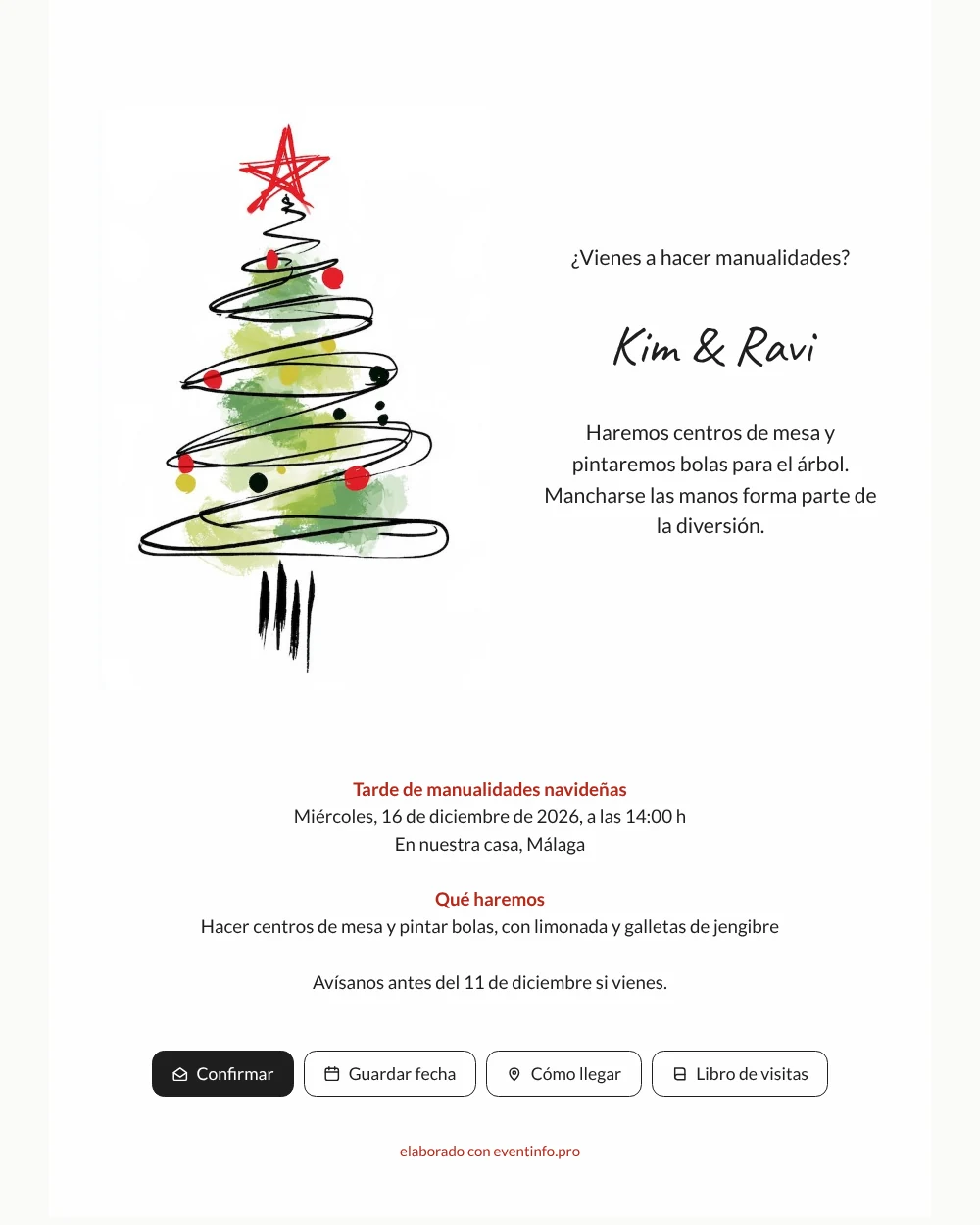 Enviar un árbol garabateado con estrella roja &ndash; ejemplo 1