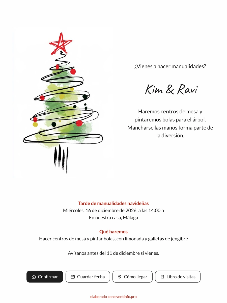 Enviar un árbol garabateado con estrella roja