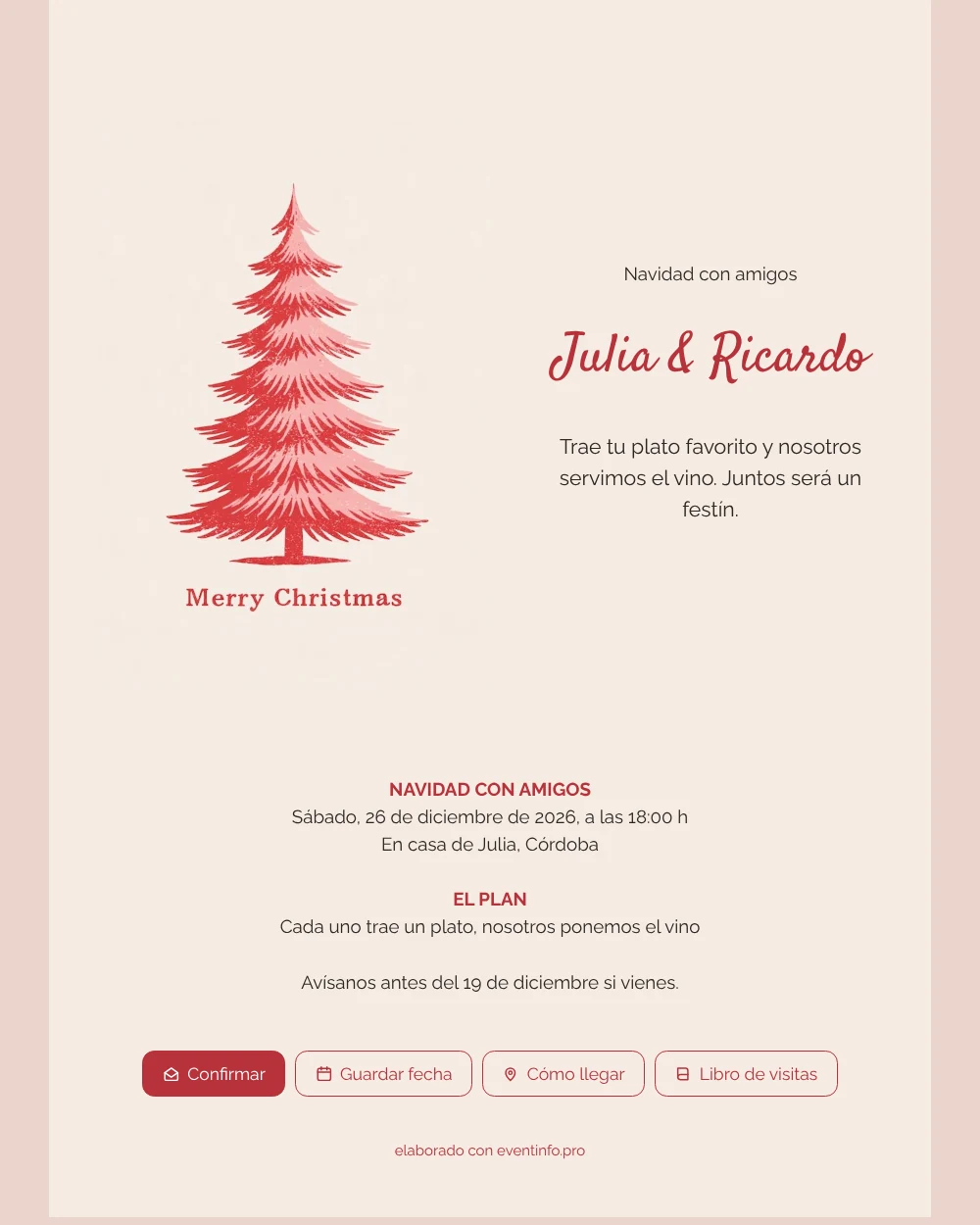 Enviar una tarjeta con abeto rojo bicolor &ndash; ejemplo 1