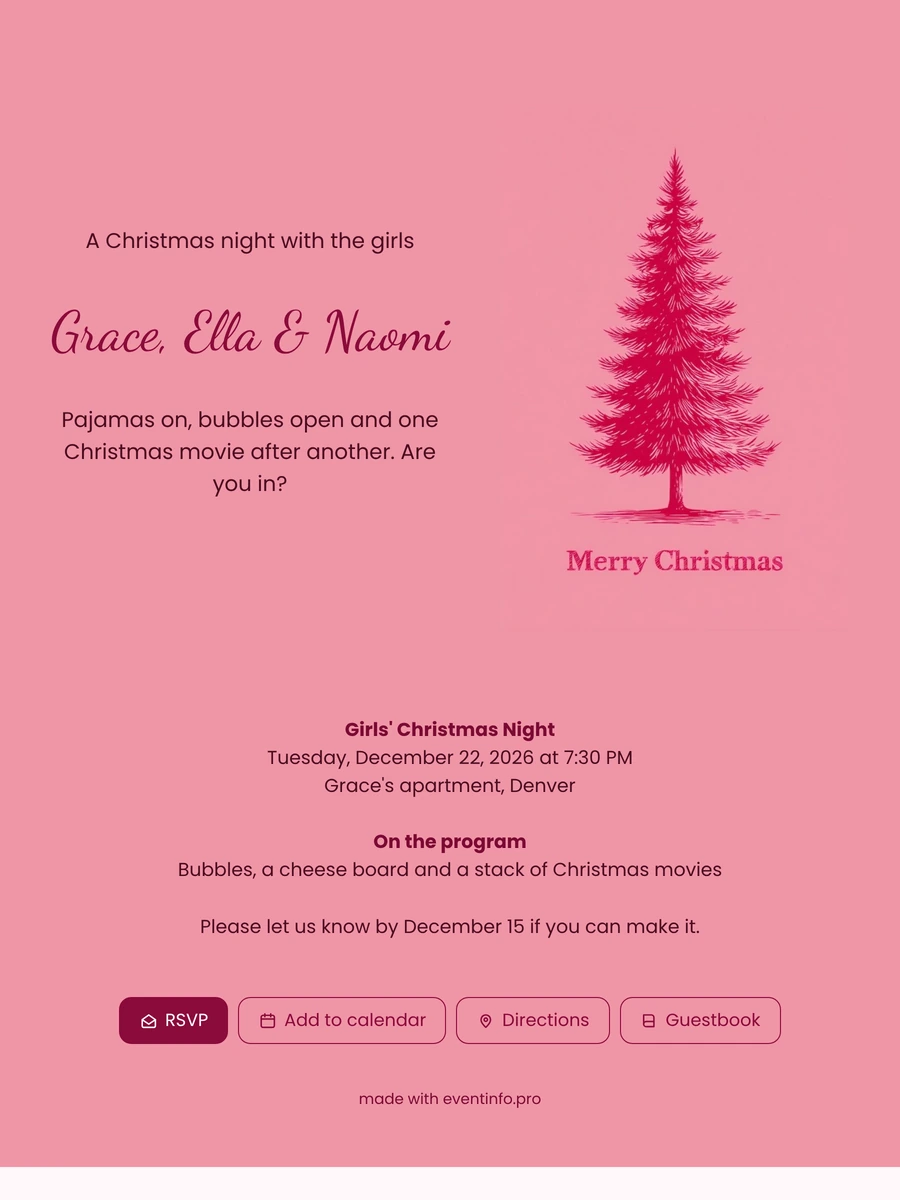 Send a crimson fir invitation to friends