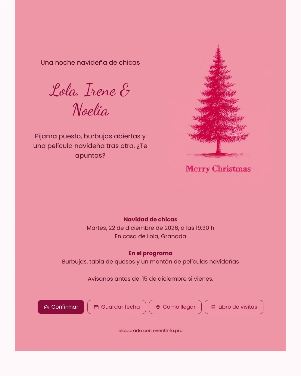 Enviar una tarjeta rosa con abeto rojo &ndash; ejemplo 1
