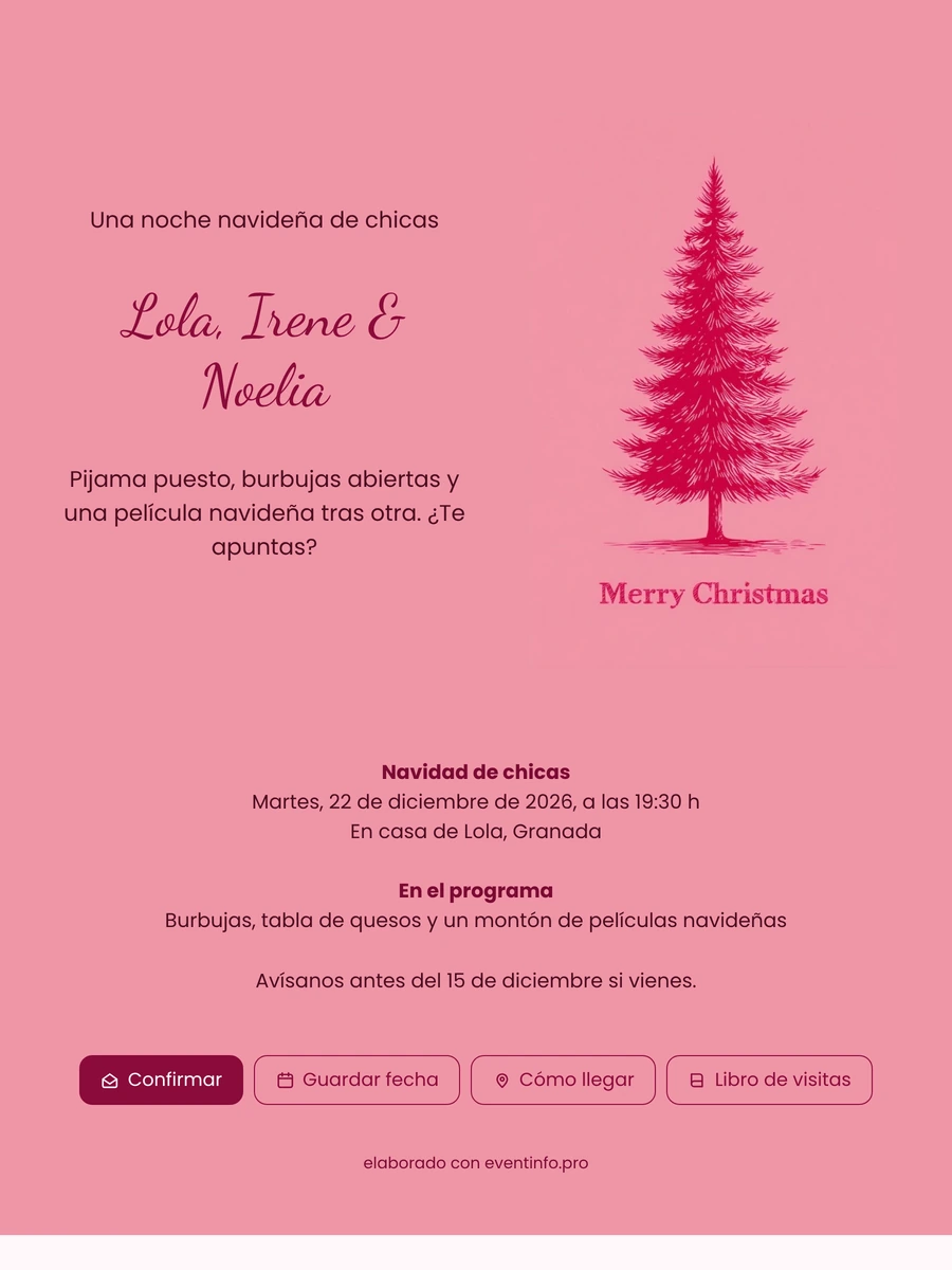 Enviar una tarjeta rosa con abeto rojo