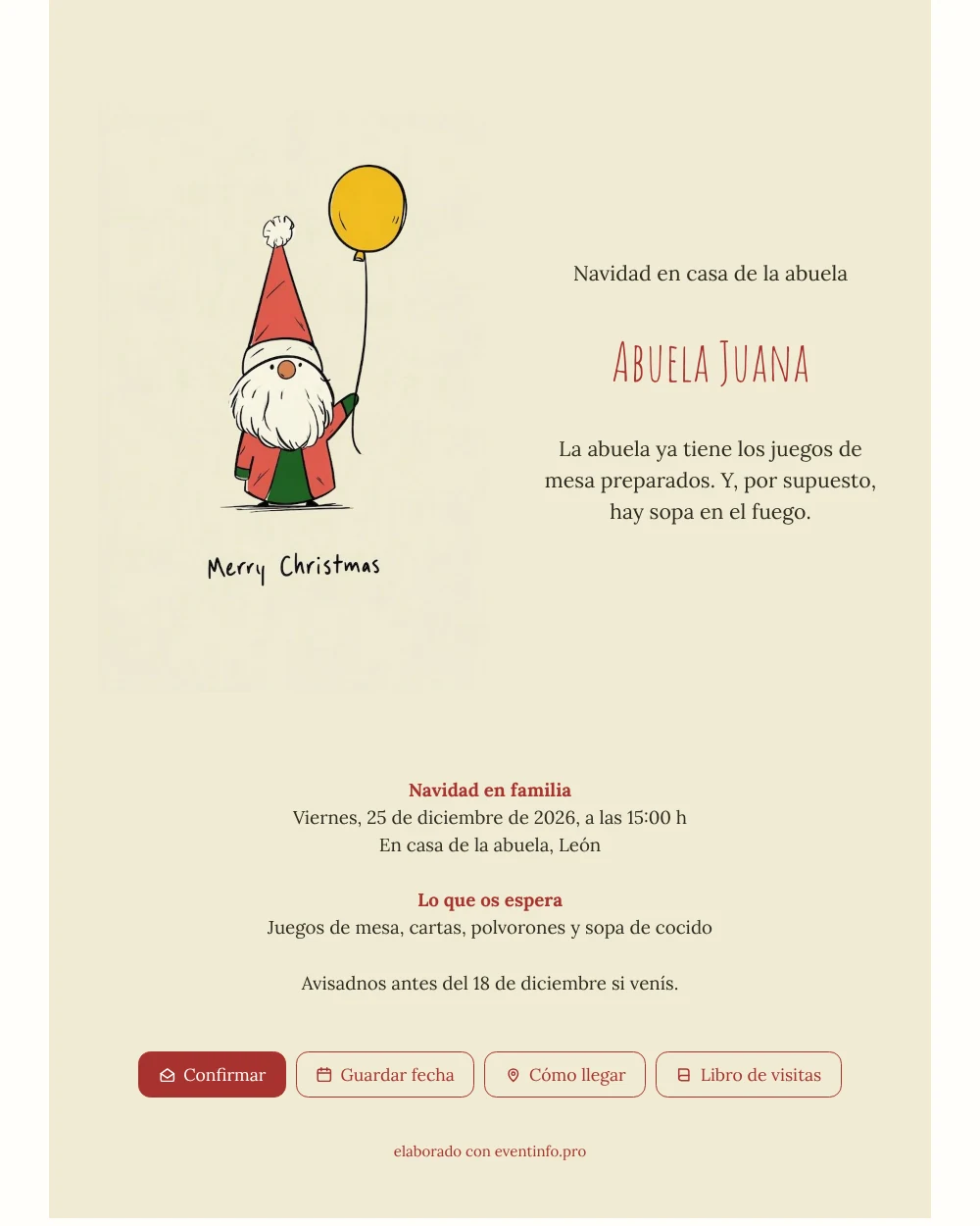 Tarjeta de la abuela con duende &ndash; ejemplo 1