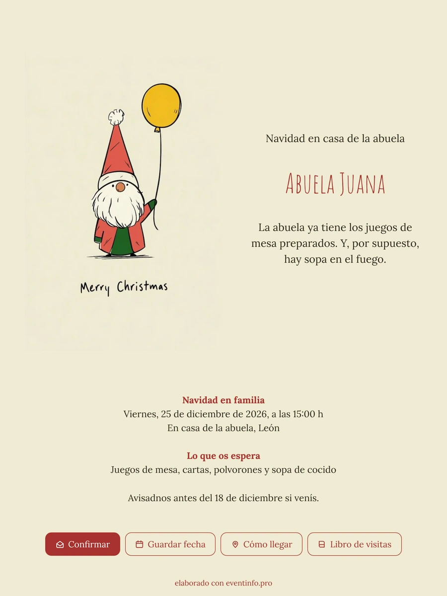 Tarjeta de la abuela con duende