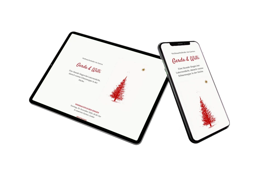 Rote Tanne, goldener Stern, Laternenabend gestalten &ndash; Beispiel 2