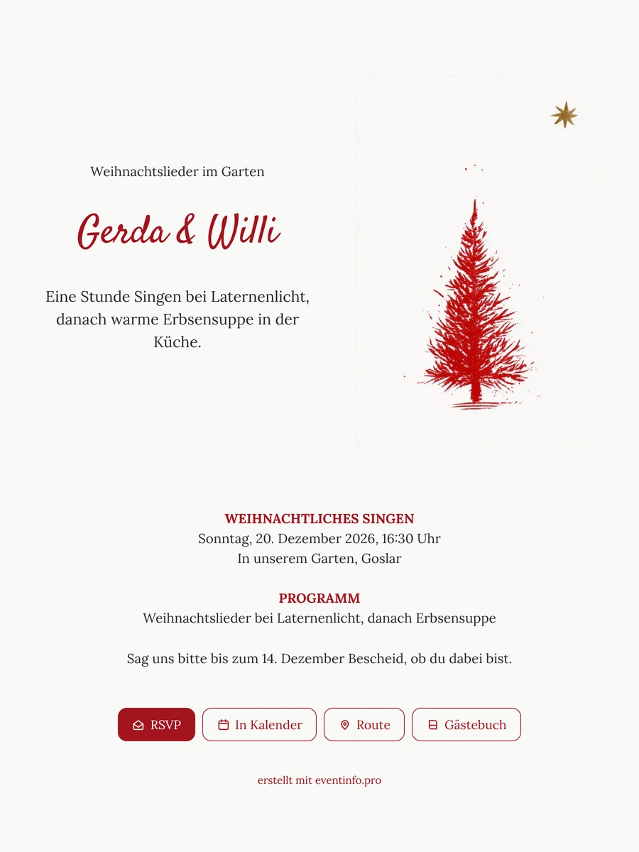Rote Tanne, goldener Stern, Laternenabend gestalten