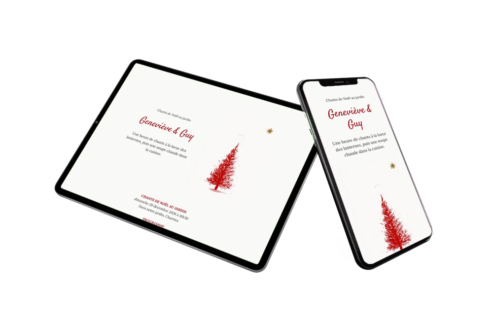 Sapin rouge, étoile dorée, soirée aux lanternes &ndash; exemple 2