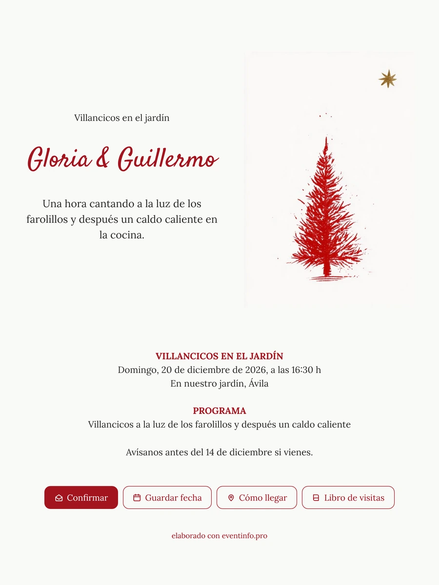 Abeto rojo estampado y estrella dorada
