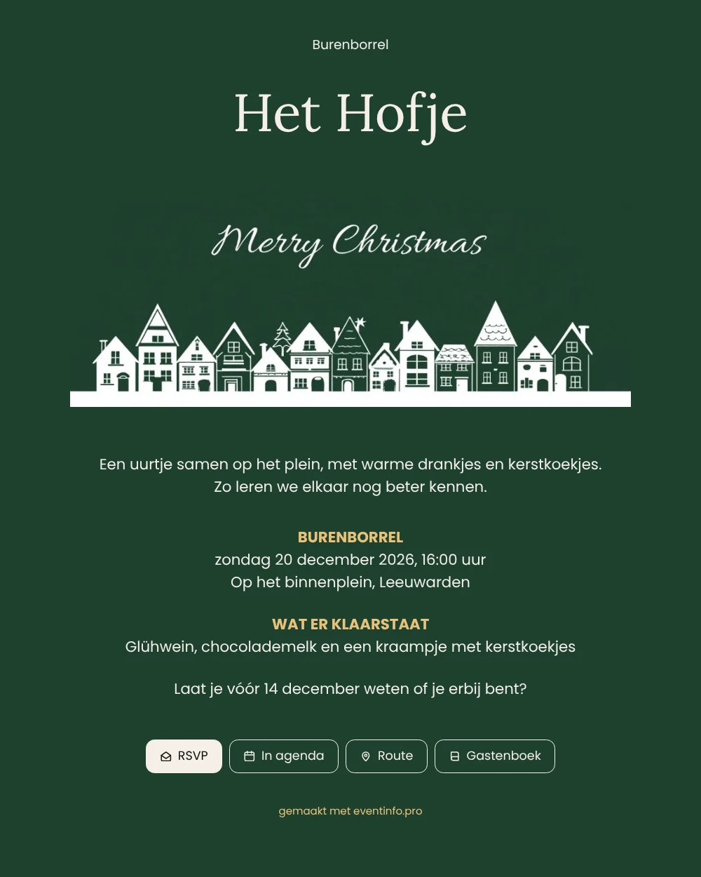 Witte daken voor een buurtborrel &ndash; voorbeeld 1