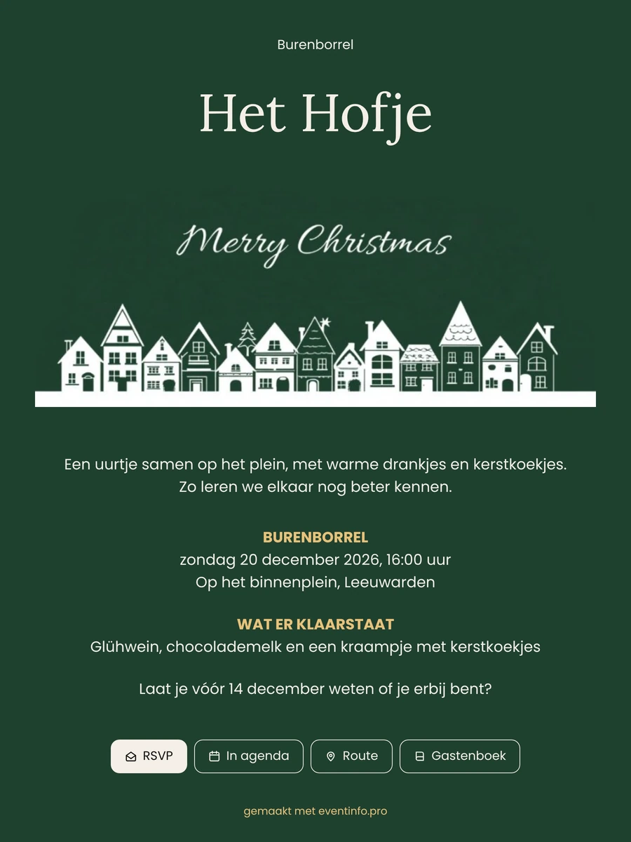Witte daken voor een buurtborrel