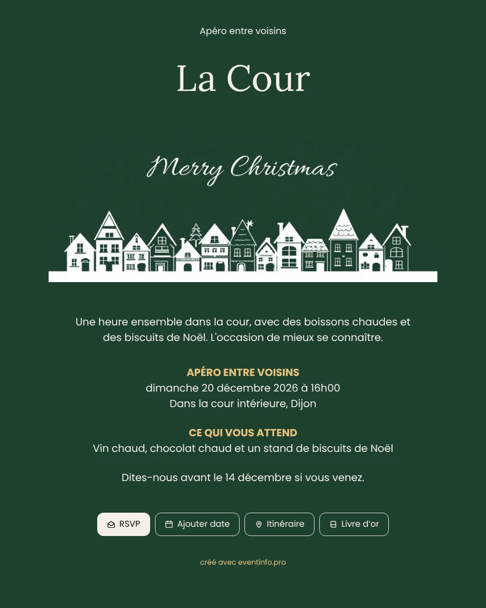 Petites maisons blanches et vœux de Noël &ndash; exemple 1
