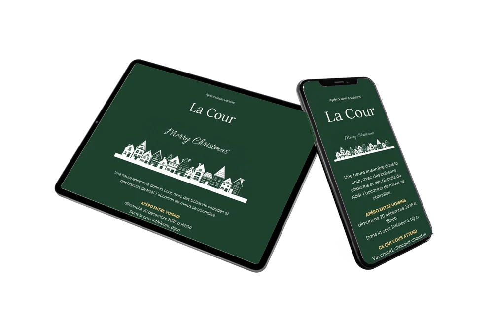 Petites maisons blanches et vœux de Noël &ndash; exemple 2