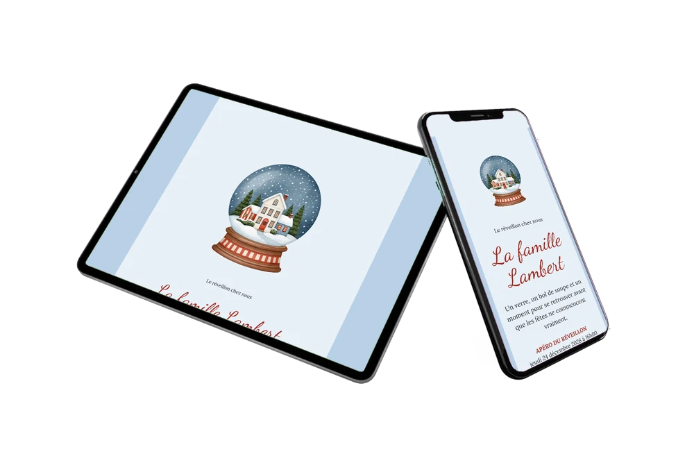 Boule à neige, réveillon en famille &ndash; exemple 2