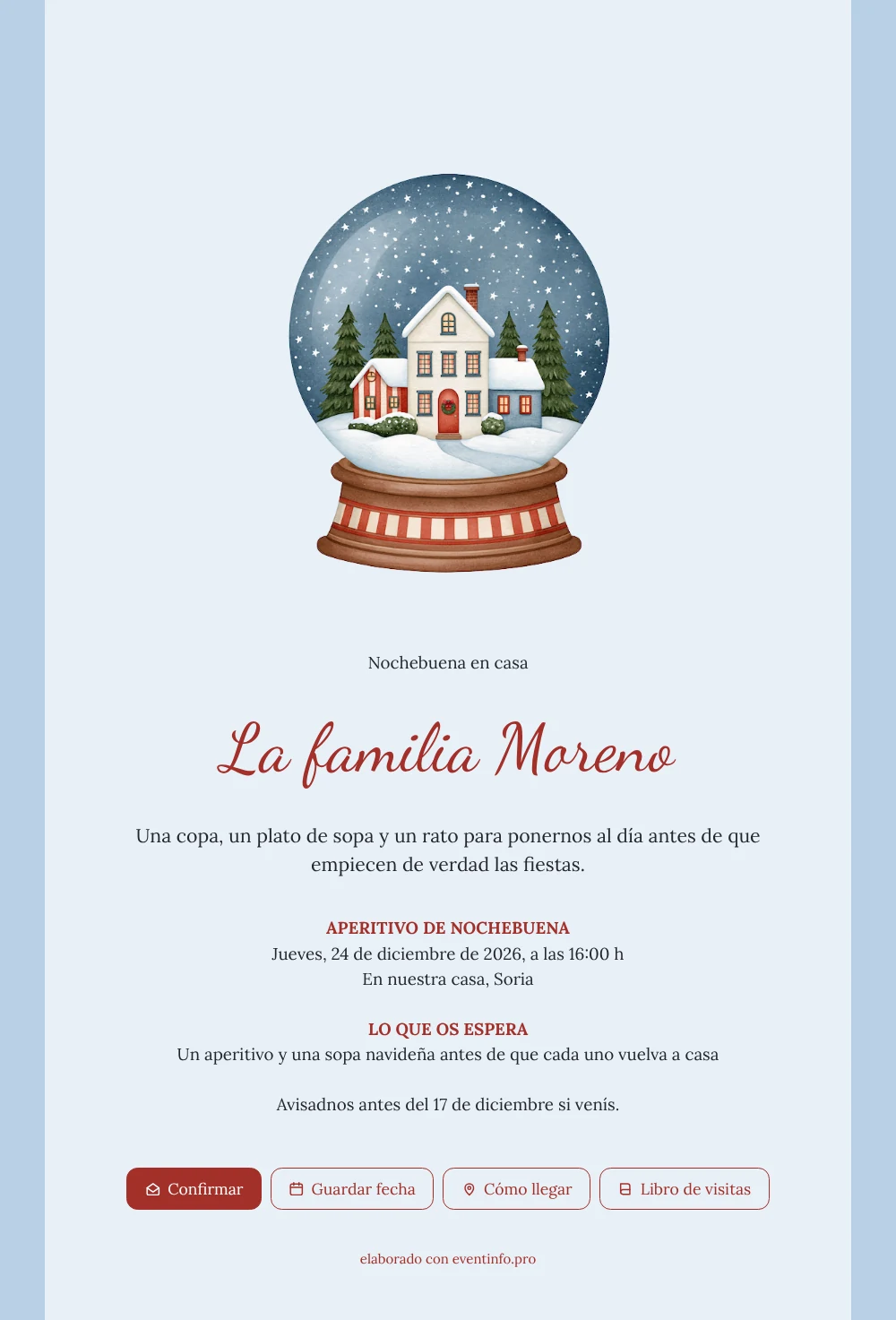 Bola de nieve para Nochebuena en casa &ndash; ejemplo 1