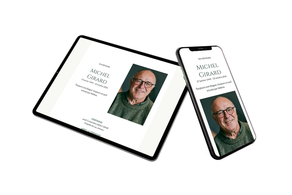 Envoyer un faire-part au portrait souriant &ndash; exemple 2