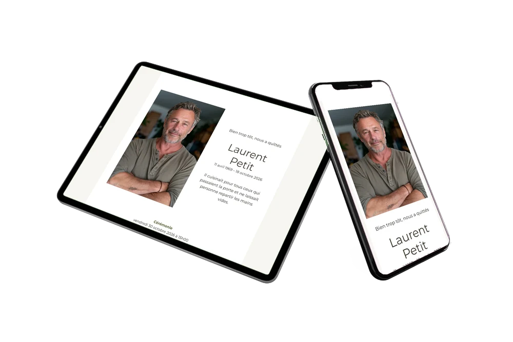 Créer un faire-part blanc avec portrait &ndash; exemple 2