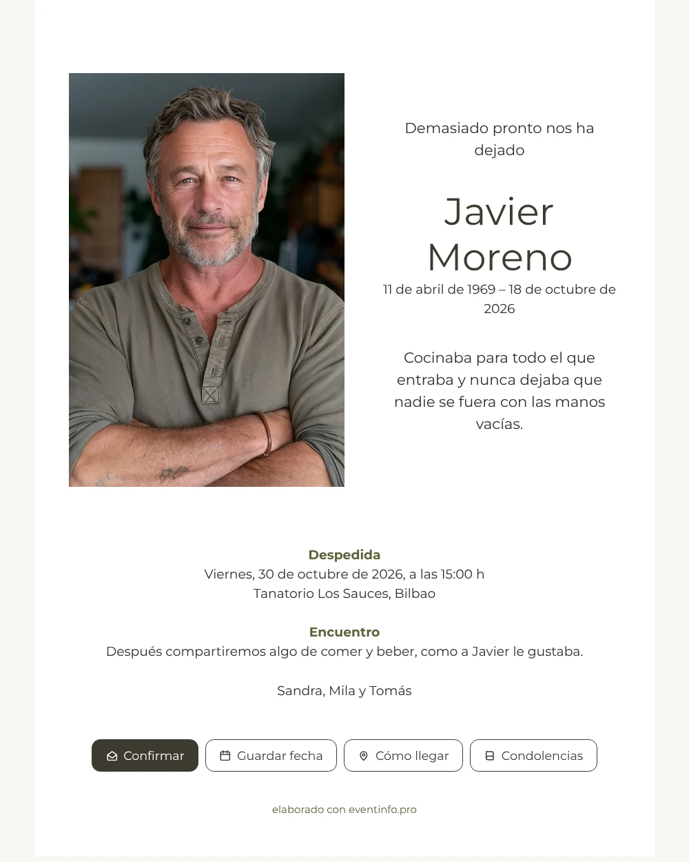 Crear una esquela moderna con retrato &ndash; ejemplo 1